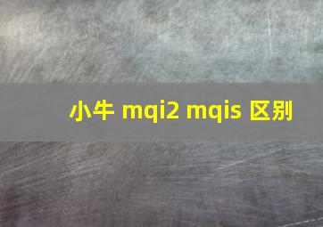 小牛 mqi2 mqis 区别